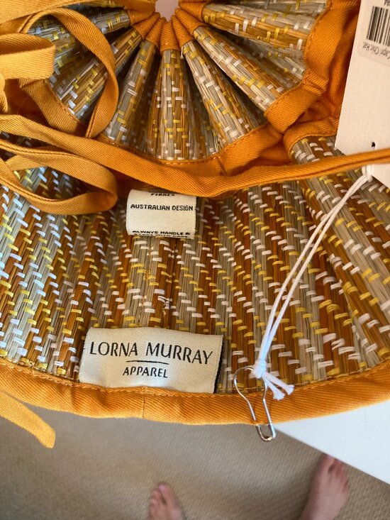 NWT Lorna Murray Luxe Capri Chic Sundeck orange hat, S/maxi